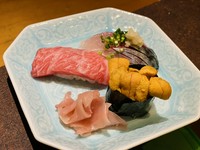 大事な接待や旬の美味しい食材を楽しみたい方へおすすめです
牡丹コースから〆のご飯ものは寿司になります