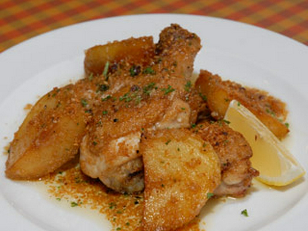 国産若鶏のガーリックソース