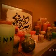 キャンドルの光に癒されます。展示＆販売しております。