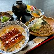 数量限定！（品切れ次第終了）
うな丼とそばの付いたボリュームある贅沢ランチです！