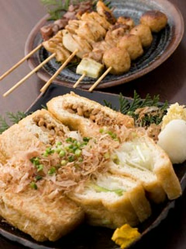 『ジャンボ油あげ』＆『串焼盛り合わせ』