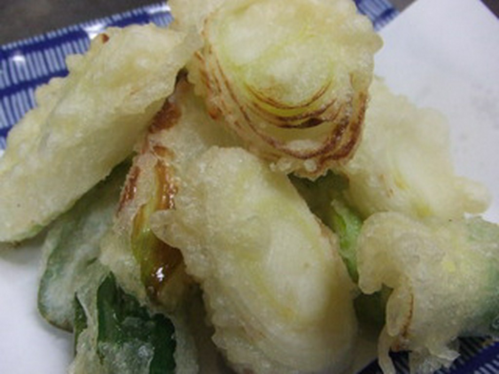 【葱屋平吉】自慢の葱を使った「葱の天ぷら」