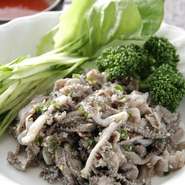   （たまらぬ食感。自家製酢味噌でどうぞ！）