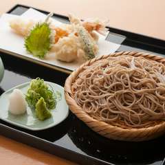 海老と野菜の天ざる