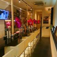 ゆっくりとしたカウンター席で♪