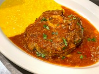 Braised veal rump and saffron risotto
