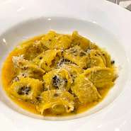 Hokkaido veal ravioli agnolotti del pudding