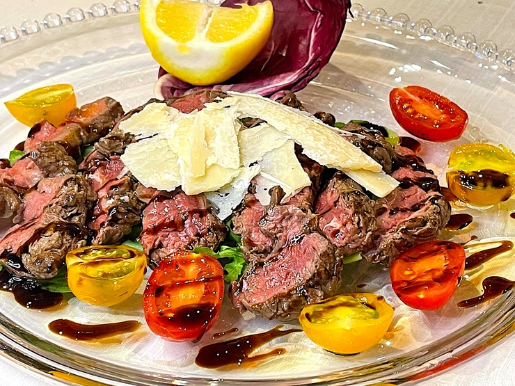  [Limited to groups of 4 or more, 2 hours of free drinks included] A full course of 7 dishes, with Asahi Takasago beef tagliata as the main dish  