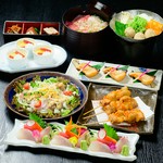 本鮪と黒毛和牛の鋤鍋の入ったワンランク上の慶事会席☆
造りは祝鯛の舟盛と個別盛がお選びいただけます♪