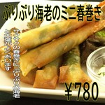 ぷりぷりの海老とパリパリの春巻きの皮がたまりません。