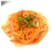 シーフードトマトパスタ