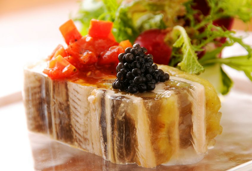 淡路産穴子と焼ナスのテリーヌ