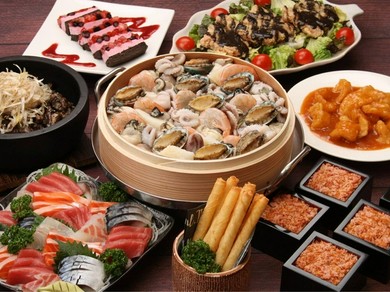 【各種お集まりに！】海鮮せいろ蒸しコース（全７品飲み放題付き）　6,000円