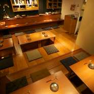 全席掘りごたつなので、とってもゆっくりと過ごせます。