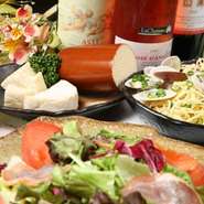 彩りの華やかで、楽しませるコース料理をお作り致します。コースは料金を事前にご相談ください。ご予算にあわせてお作り致します。