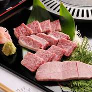 本日の小鉢
国産タン先塩タン・特製塩だれ・レモン
国産焼肉四品盛り合わせ
和風焼き野菜
サラダ
特製焼きしゃぶ・玉子ダレ付
御飯・韓国海苔　
本日のデザート