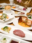 お魚：アワビと海老料理　　お肉：肉ステーキ　前菜2皿　祝い事にピッタリです！　
