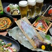 佐賀駅近くでアクセスも便利。有明近海の幸、旬の山の幸をたっぷり使ったお料理が充実です。福太郎自慢の地酒（焼酎）も各種ご用意。 観光などにも好評いただいております。