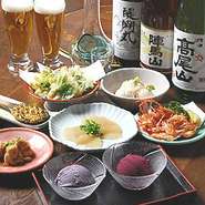 地元ブルーベリー使用のアイス、地ビール、地酒、おつまみ