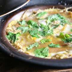 穴子の柳川鍋、ごぼうの食感がおいしい