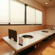 座敷はオール床暖房で女性、お子様連れには大変ありがたい。