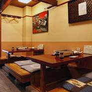 気取らない店で、地元だからこそ新鮮で美味しい食材を、ごゆるりと掘りごたつ席で高知の旬の素材をご堪能下さい。