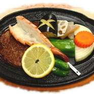（ヘレ肉１００ｇとえび1尾）