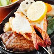 （ヘレ肉１００ｇ・えび2尾）