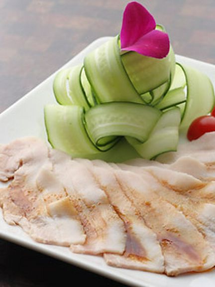 さっぱりとした一品、『薄切り豚ばら肉の辛味ソース』