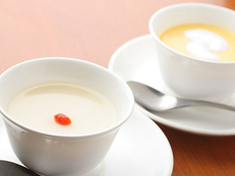 熱くて辛い麻婆豆腐の後には、冷たくてサッパリのデザートを