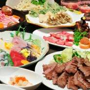 牛たんを使った豊富なメニューはもちろん、お刺身などの魚料理、そしてお酒の種類も充実しています。宴会などのご利用にもバリエーション豊かなメニューで対応しています。