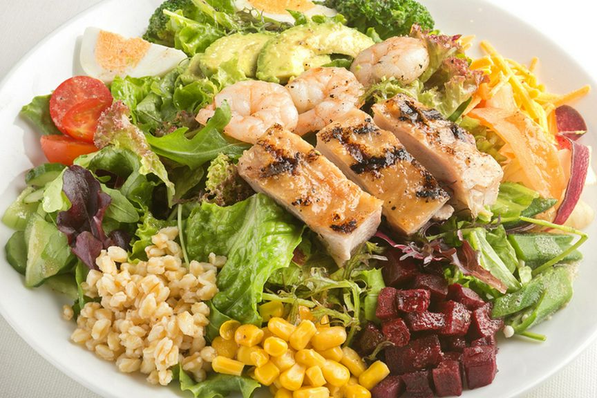 シェフズサラダ 12種野菜 グリルチキン シュリンプ キャロット or サワークリームドレッシング