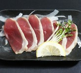 おやどりのタタキ(半生）を
塩とわさびであっさりコリコリ