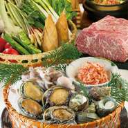 島根の鮮魚、旬の野菜など全国各地から集まるこだわり食材