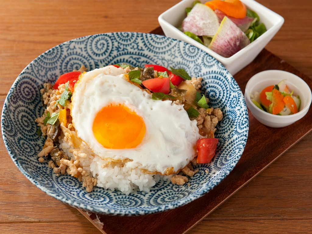純和風の味付けが優しい野菜たっぷり『和ガパオライス』