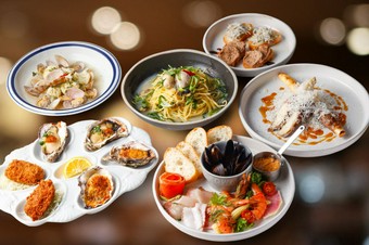 牡蠣やシーフード、様々な食材を
洋風テイストで楽しんでいただけるコース。