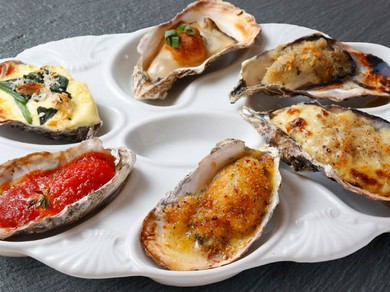 焼き牡蠣全種盛り合わせ