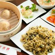 前菜＋エビチリ＋小籠包3ヶ＋お好きな麺・飯