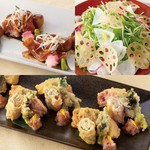 彩り豊かな料理に名物料理の数々が味わえる『旬の味覚コース』