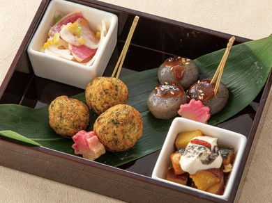 上品な料亭の味わい『京町の三色味噌田楽盛り合わせ』