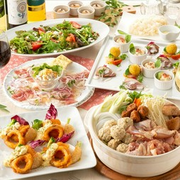 若鶏と軟骨入りつくねの白湯鍋が楽しめる『花衣（はなごろも）［鍋］コース』