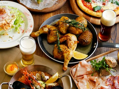 自慢のビールと、ビールに合う料理が楽しめる宴会プランあり
