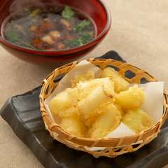 長ねぎの天婦羅 鴨つけ汁