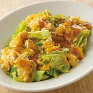 シンプルだけどお箸が進む。甘みのある旬のキャベツとふわふわ卵の食感が楽しめます。