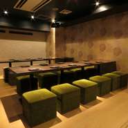 個室のサイズも1名~30名用ととても豊富。ゆったりとくつろげる掘りごたつのお席や、盛り上がれるオシャレなテーブル席も。その時々のニーズに合わせてお選びください。
