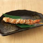 海老の肉巻き串1本