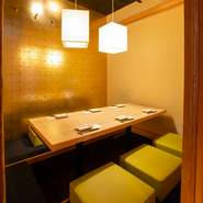 風情溢れる和テイストの完全個室が非日常を提供。