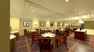 ティファニー製のアンティークステンドグラスやシャンデリア