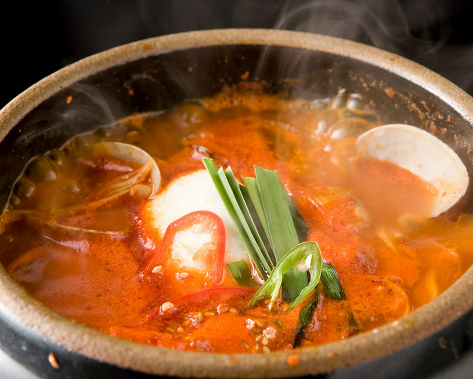 豚とアサリのスンドゥブチゲ