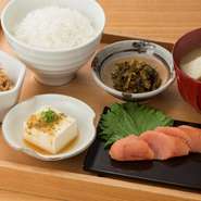 『椒房庵のあごだしめんたいこ御膳』